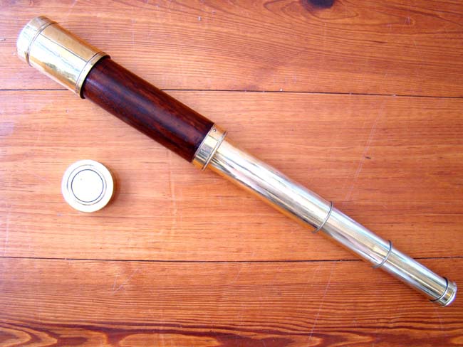 An early 19th century three-draw tlescope by Matthew Berge circa 1800-1805